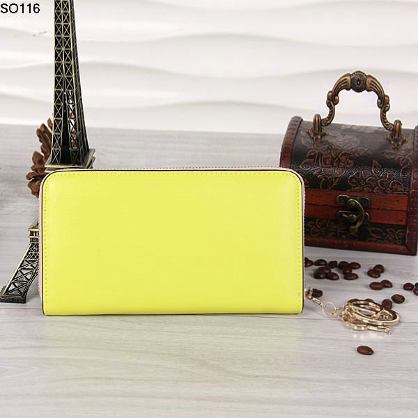 dior wallet calfksin leather 116 lemonyellow&pink - Click Image to Close